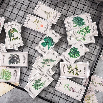 27 Adet Vintage Bitkiler Yapraklar Damga Etiket Etiket Önemsiz Günlüğü Planlayıcısı DIY Craft Scrapbooking Albümü Dekoratif Çıkartmalar