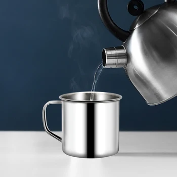 Paslanmaz Çelik Kahve Kupaları Yalıtımlı Kahve çay kulplu fincan (Kapaksız) Drinkware Ev Mutfak Aksesuarları