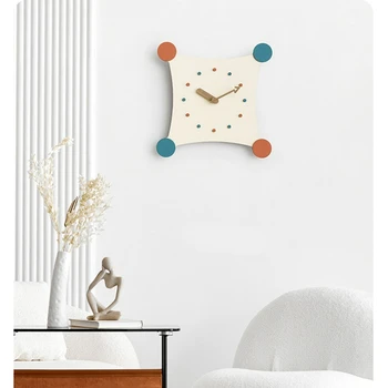 Nordic ışık lüks duvar saatleri yaratıcı ev basit moda oturma odası dekorasyon saati ceviz Pointer duvar dekor saati