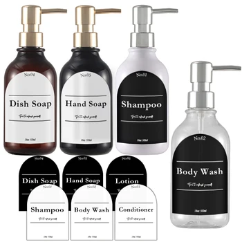 500ml Şampuan ve Saç Kremi Vücut Yıkama Losyonu Sabunluk Banyo Duş Sabunluk Doldurulabilir Boş sabun şişesi