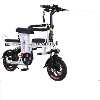 yj Ebeveyn-Çocuk Elektrikli Bisiklet Lityum Pil Katlanır Erkekler ve Kadınlar Küçük Yürüyüş Mini Pil Elektrikli Araç