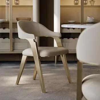 Makyaj Deri Oturma Odası Sandalyeleri Ofis yemek odası sandalyesi Masası Tek Şezlong Soyunma İtalyan Cadeira Ev Mobilyaları WSW40XP
