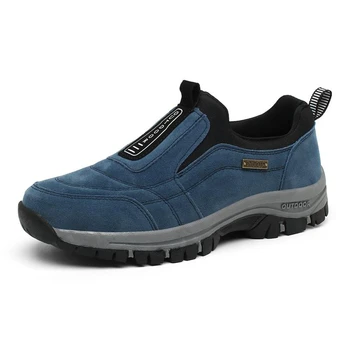 Erkek Spor Ayakkabı Moda Süet Dayanıklı Açık yürüyüş ayakkabısı Rahat Slip-On Yürüyüş spor ayakkabı Sonbahar Kaymaz Yumuşak Erkek Ayakkabı