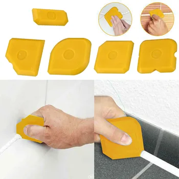 Aracı Kazıyıcı Uygulama Harç 5× Bölünebilir Plastik Kazıyıcı Kauçuk Levha Dikiş Aracı Silikon Cihaz Sarı Pratik
