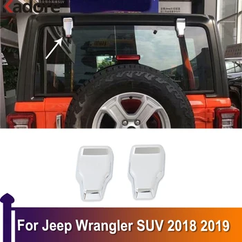 Dış Aksesuarlar İçin Jeep Wrangler SUV 2018 2019 Krom Arka Cam Yedek Bagaj Kapağı Menteşe Kapak Trimler Sticker Kuyruk Şeridi