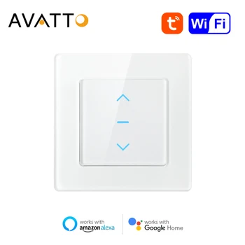 AVATTO WiFi Akıllı Perde Anahtarı, Tuya Panjur Panjur Elektrik Dokunmatik Anahtarı Uzaktan Kumanda Alexa Google Ev ile Çalışır